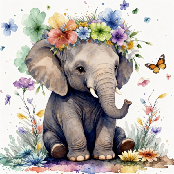 Cute Elephant Diamond Art Painting Kits for Adults DP06
