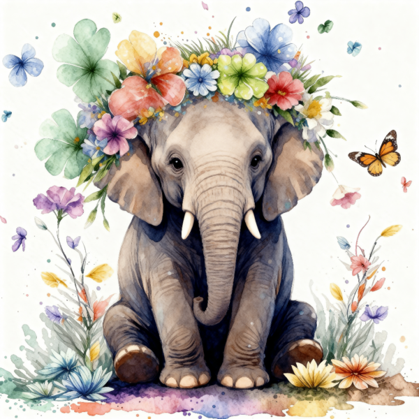 Cute Elephant Diamond Art Painting Kits for Adults DP07