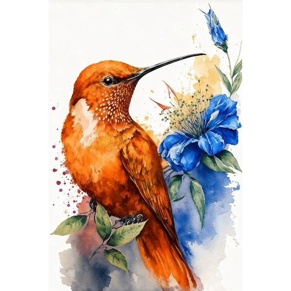 Hummingbird Flowers Diamond Art Painting Kits for Adults-DP15