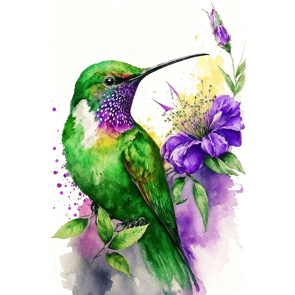 Hummingbird Flowers Diamond Art Painting Kits for Adults-DP016