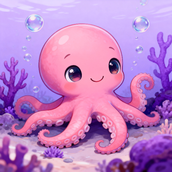 Cute Squid Diamond Art Painting Kits for Kids DP043