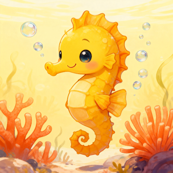 Cute Seahorse Diamond Art Painting Kits for Kids DP045