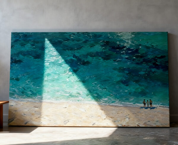 Hand Painted Beach Fmaily Oil Painting HP-HBP01