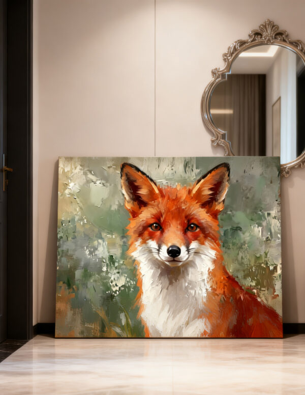 Hand Painted Animal Fox Oil Painting PTAB36