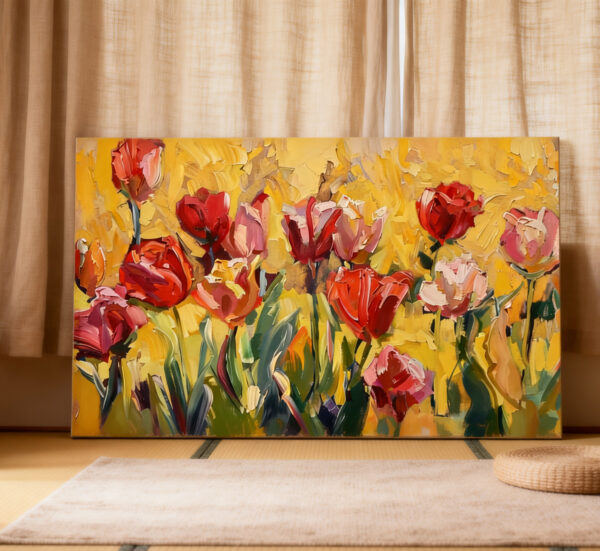 Hand Painted Tulip flowers Oil Painting PTAB39