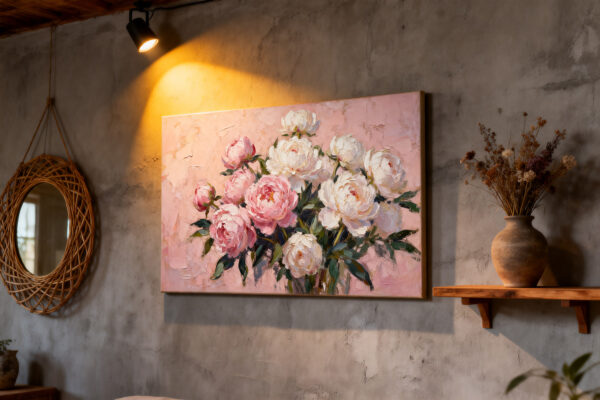 Hand Painted Peony flowers Oil Painting PTAB42