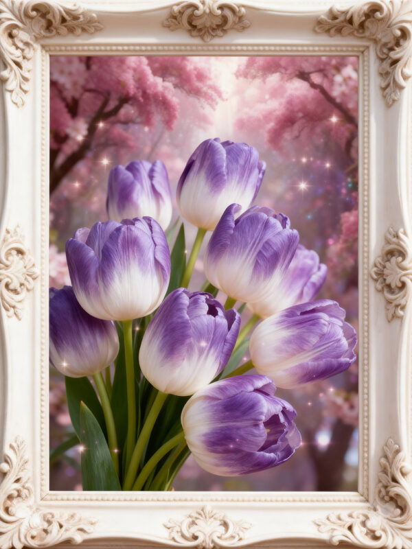 Purple Tulip Flowers Diamond Art Painting Kits-PA0133