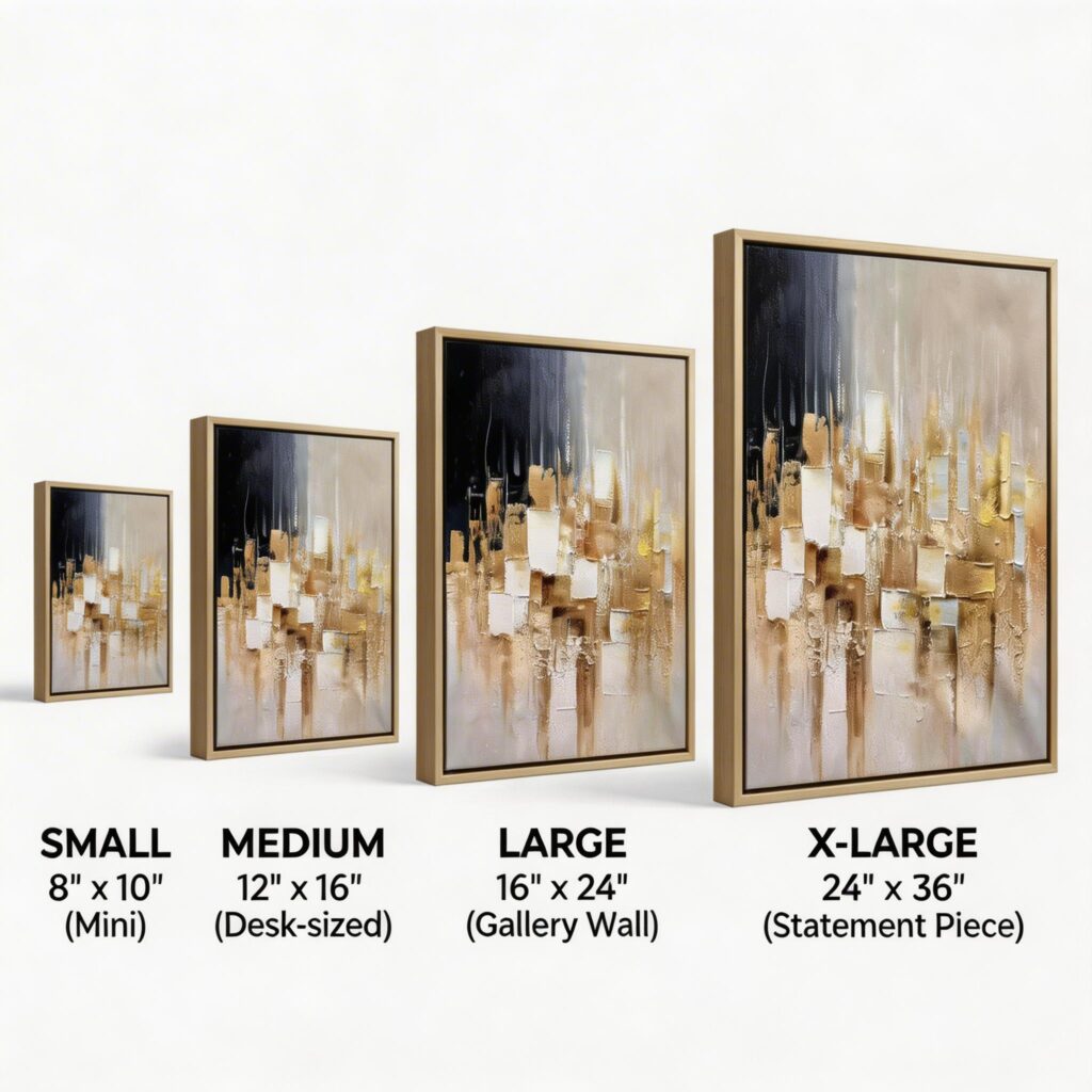 Custom 3D Abstract Painting From Photo size guide