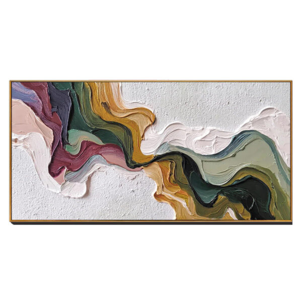 Earth's Veins – Modern Sculptural Texture Abstract Painting Wabi-Sabi Vintage Green Entryway Wall Art
