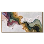 Earth's Veins – Modern Sculptural Texture Abstract Painting Wabi-Sabi Vintage Green Entryway Wall Art