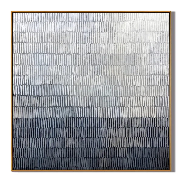 Silent Echo – Wabi-Sabi Monochromatic Gradient Abstract Minimalist Linear Texture Hallway Art