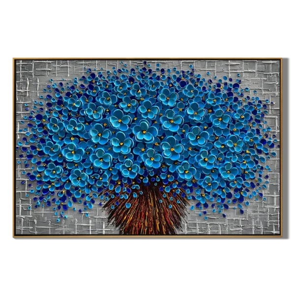 Cerulean Bloom flower 3d texured art