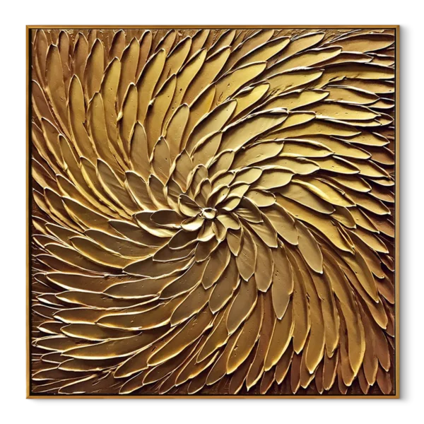 olar Flare – Textured Metallic Gold Abstract Painting