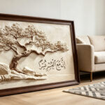 3D Islamic wall art Arabic calligraphy textured home decor
