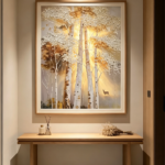 3d-golden-birch-forest-deer-textured-wall-art