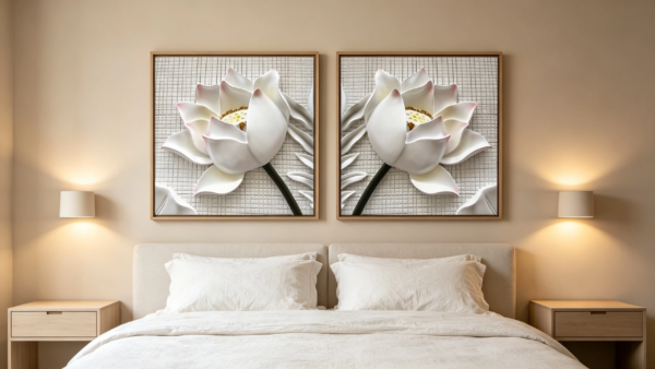 3d-printed-2-piece-lotus-diptych-wall-art