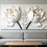 3d-printed-double-lotus-relief-wall-art