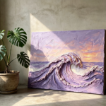3d-textured-purple-sunset-ocean-wave-textured-wall-art