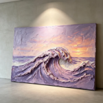 3d-textured-purple-sunset-ocean-wave-textured-wall-art