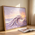3d-textured-purple-sunset-ocean-wave-textured-wall-art