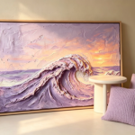 3d-textured-purple-sunset-ocean-wave-textured-wall-art