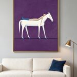 3d-textured-surrealist-girl-white-horse-canvas-wall-art