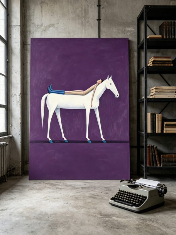 3d-textured-surrealist-girl-white-horse-canvas-wall-art