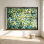 3D Textured Tree Canopy Wall Art | Blue Green Canvas