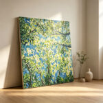 3D Textured Tree Canopy Wall Art | Blue Green Canvas