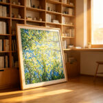 3D Textured Tree Canopy Wall Art | Blue Green Canvas