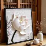 3d-white-lotus-relief-wall-art