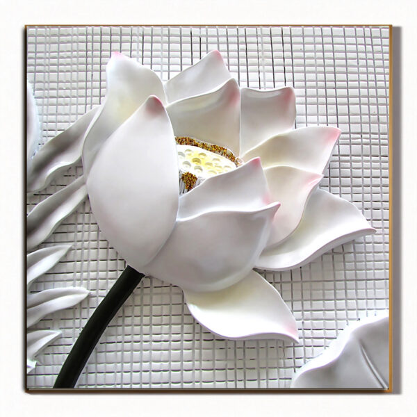3d-white-lotus-relief-wall-art