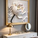 3d-white-lotus-relief-wall-art