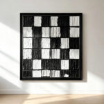 Black and White Geometric 3D Textured Wall Art