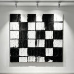 Black and White Geometric 3D Textured Wall Art