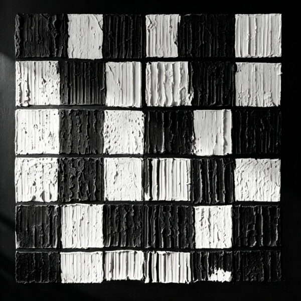 Black and White Geometric 3D Textured Wall Art