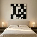 Black and White Geometric 3D Textured Wall Art