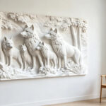 White Wolves 3D Textured Canvas Art