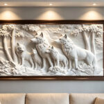White Wolves 3D Textured Canvas Art