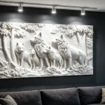 White Wolves 3D Textured Canvas Art