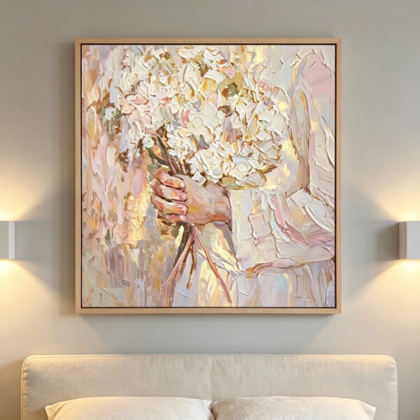elegant impasto flower bouquet 3d painting